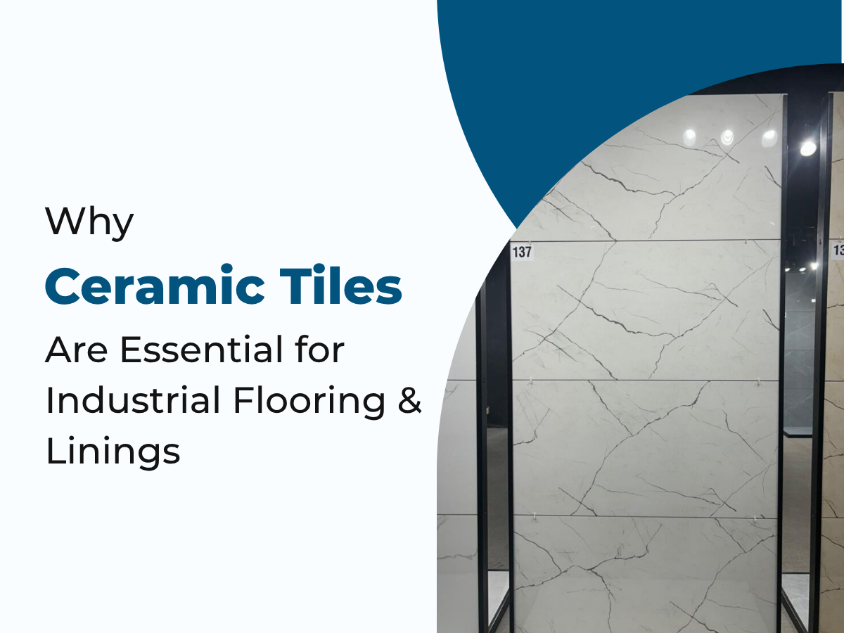 Ceramic tiles used in industrial flooring and lining applications for durability and chemical resistance