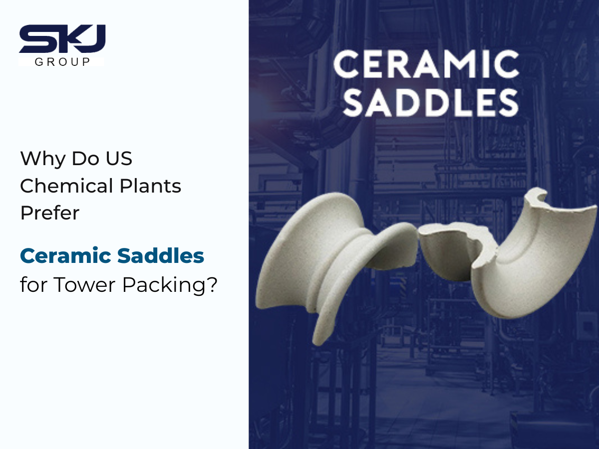 Ceramic saddles used in tower packing for efficient mass transfer in US chemical plants