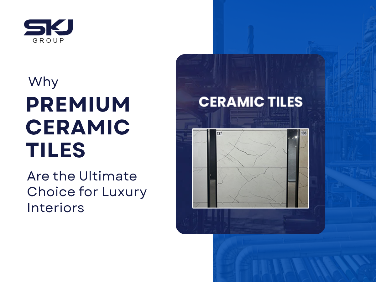 Premium ceramic tiles used in luxury interior design for modern residential and commercial spaces