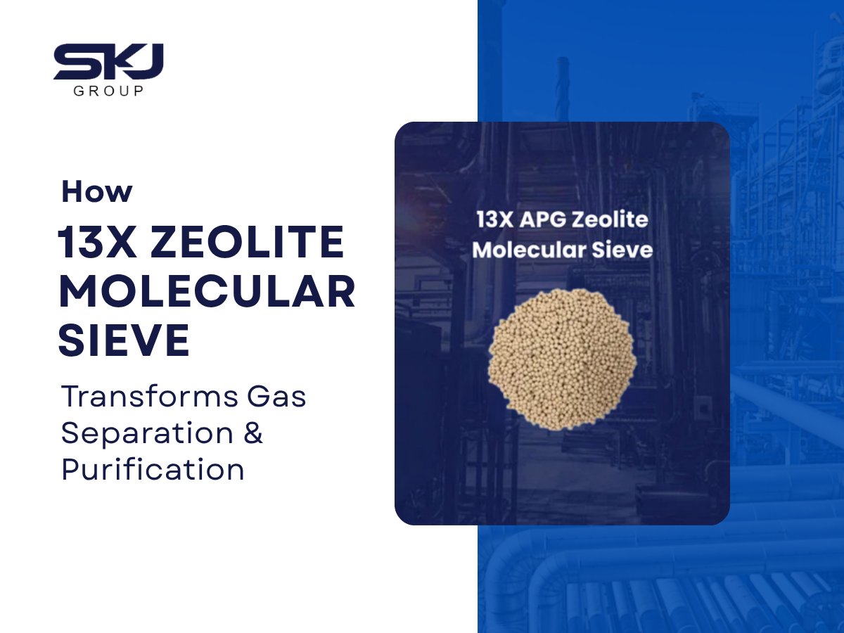 13X zeolite molecular sieve manufactured and supplied by SKJ Group USA for gas separation and purification applications